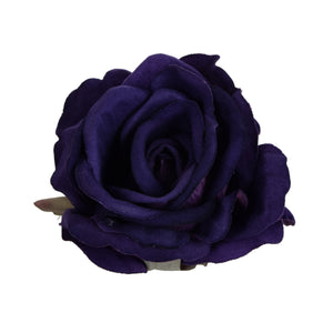 Violetti/sininen samettinen ruusun kukkapää 11 cm