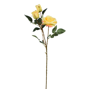 Keltainen-roosa tekoruusu 62 cm