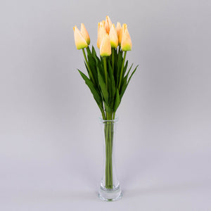 Vaaleankeltainen-vaaleanroosa tekotulppaani