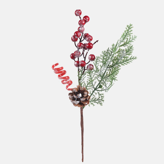 Punainen tuija tekokoristeoksa 40 cm - Tekokukat