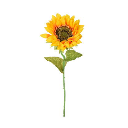 Tumma keltainen tekoauringonkukan kukkavarsi, 49 cm