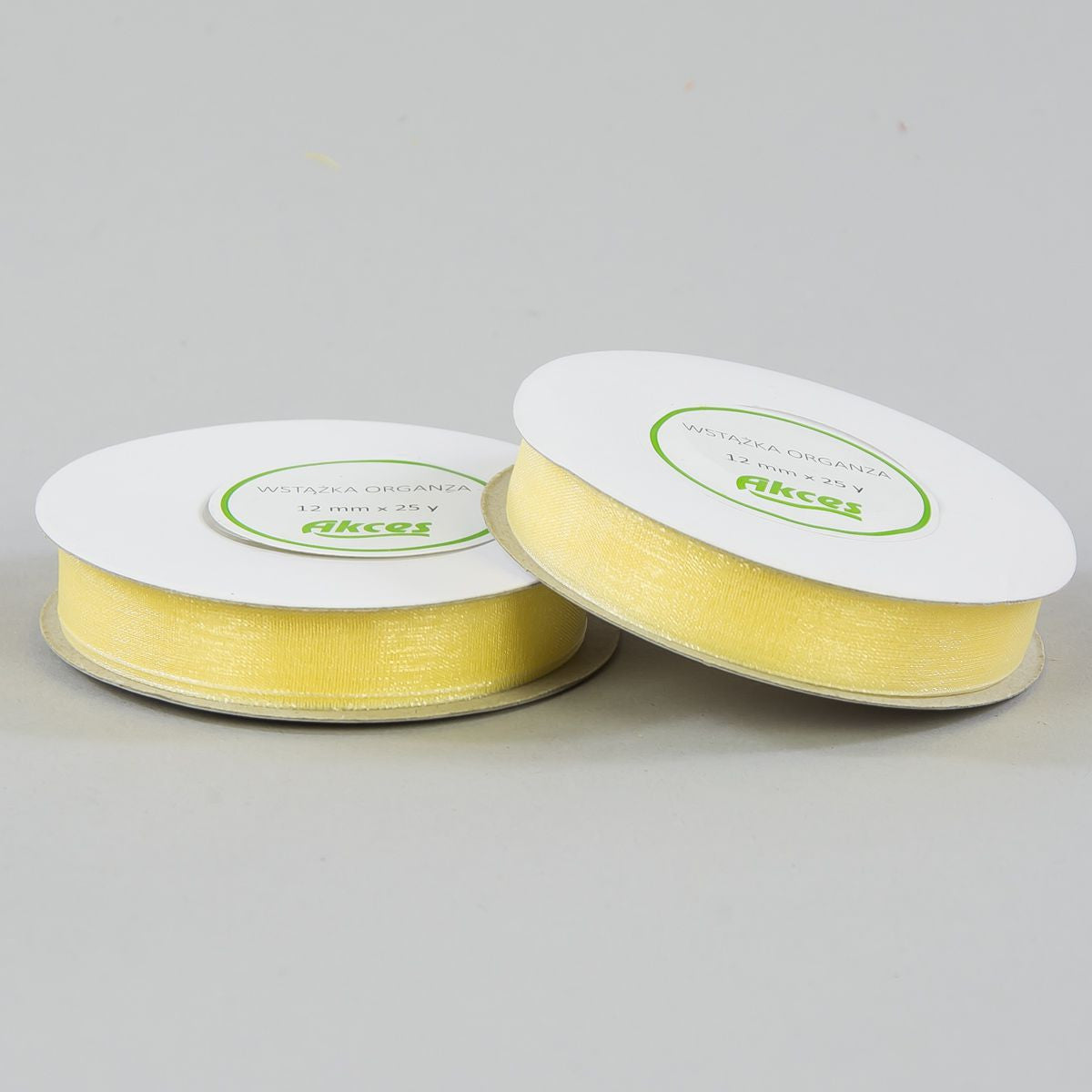 Vaalea keltainen koristenauha, 12 mm