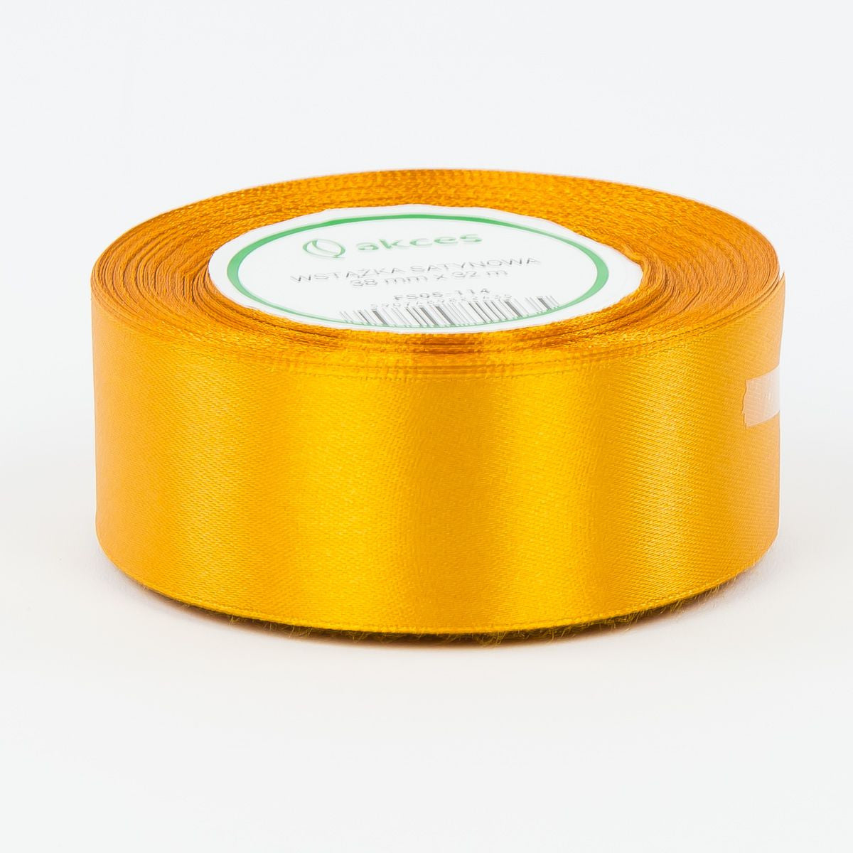 Vaalea keltainen koristenauha, satiini, 38 mm