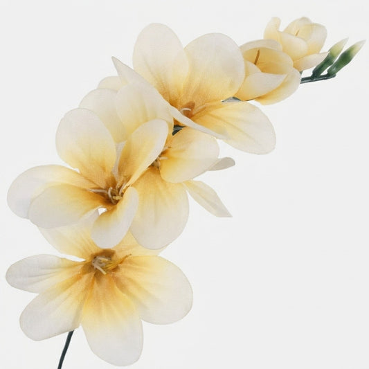 Vaalea keltainen tekokukkapää, 15 cm