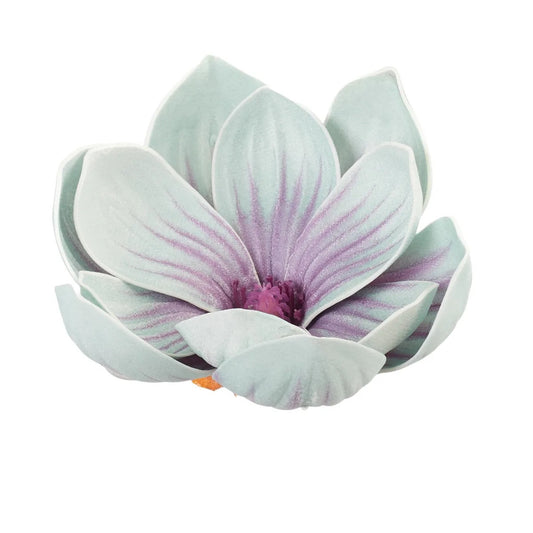 Vaalea sininen magnolia – tekokukkapää, 12 cm