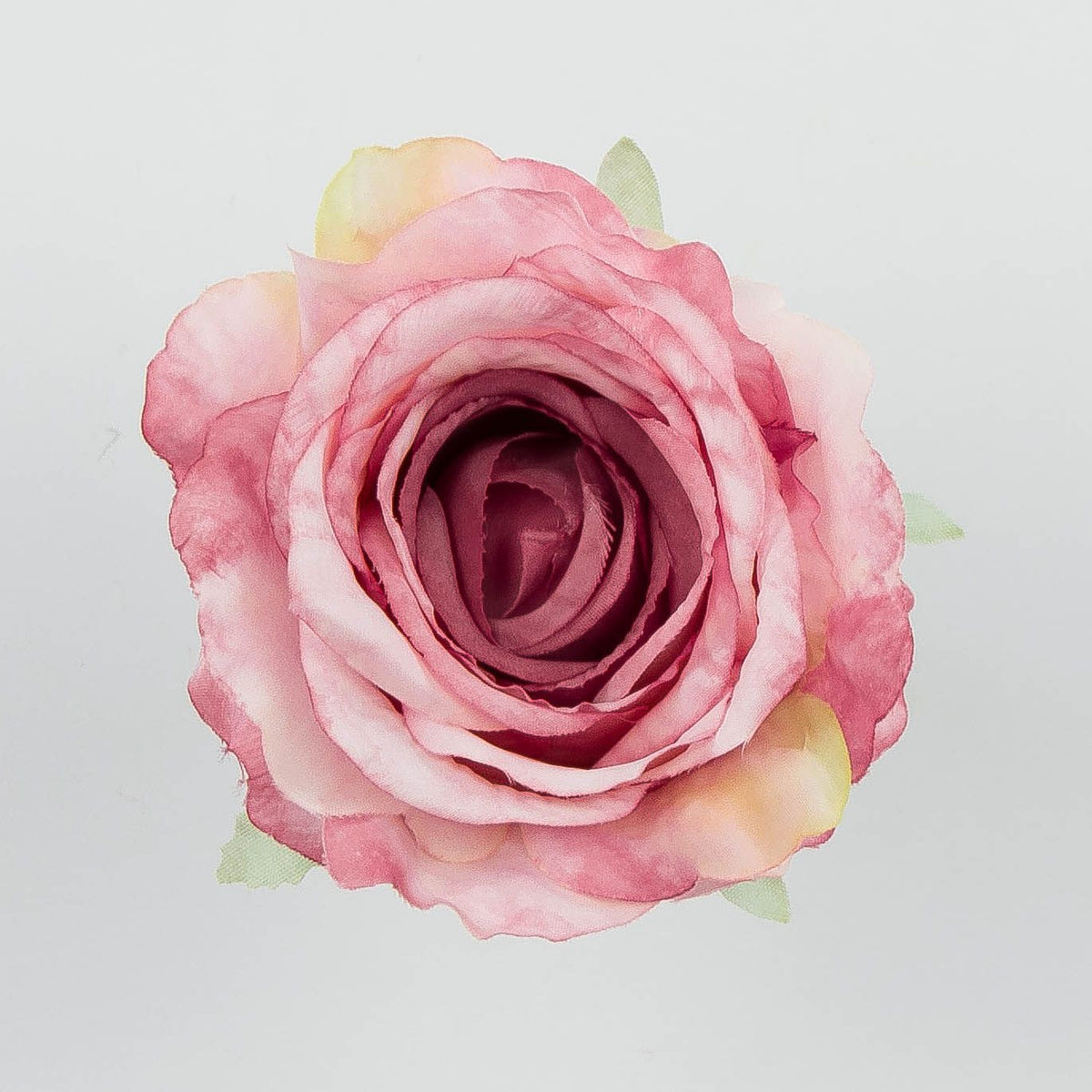 Vaalea/vaaleanpunainen/vaaleanpunainen tekoruusun kukkapää, 9 cm