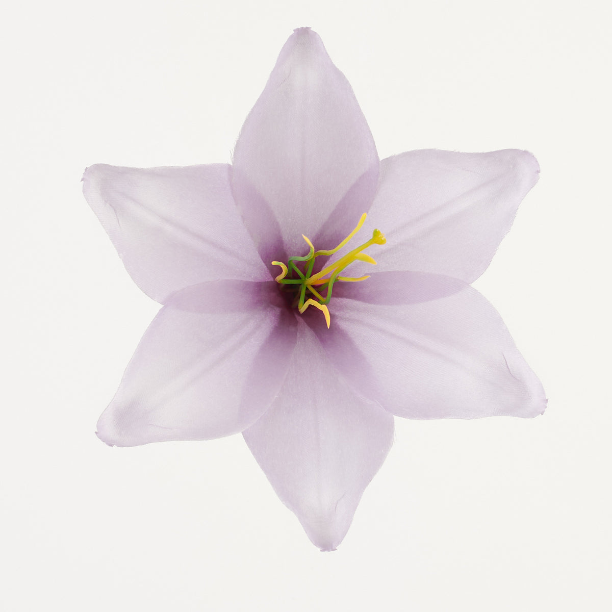 Vaalea violetti tekoliljan kukkapää, satiini, 13 cm