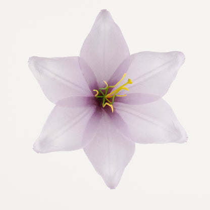Vaalea violetti tekoliljan kukkapää, satiini, 13 cm