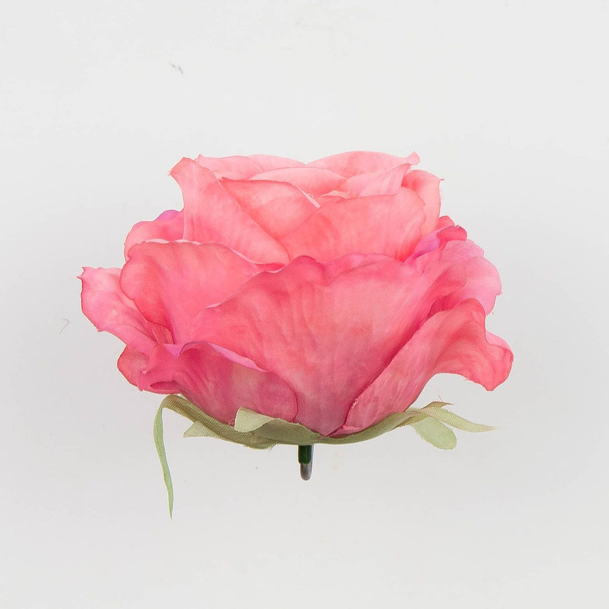 Vaaleanpunainen tekoruusun kukkapää, 9 cm
