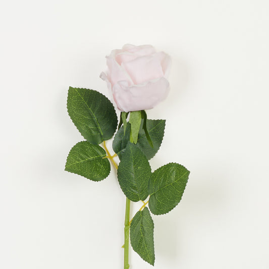 Vaaleanpunainen tekoruusun kukkavarsi, 45 cm