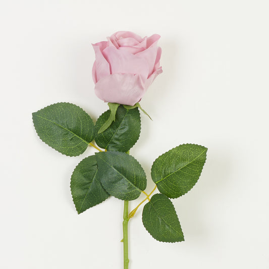 Vaaleanpunainen tekoruusun kukkavarsi, 45 cm