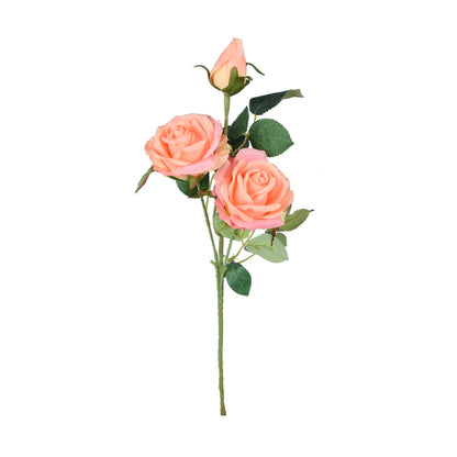 Vaaleanpunainen tekoruusun kukkavarsi, 58 cm