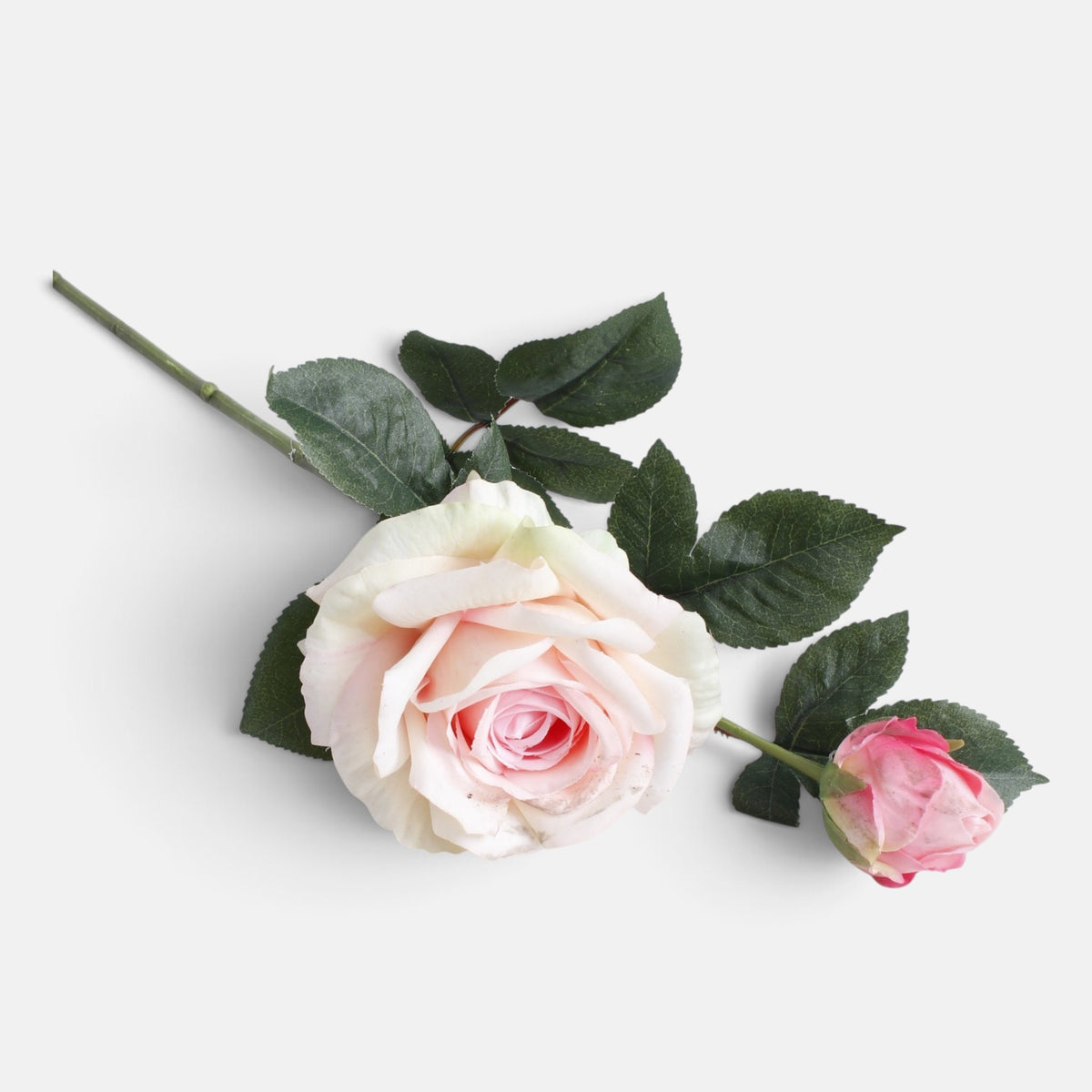 Vaaleanpunainen tekoruusun kukkavarsi, 65 cm