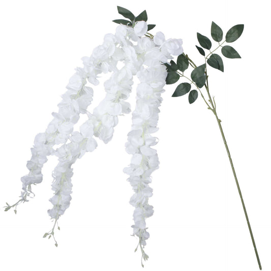 Valkoinen sinisade – tekokukka, 125 cm