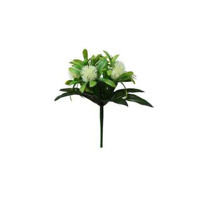 Valkoinen tekoohdakkeen kimppu, 19 cm