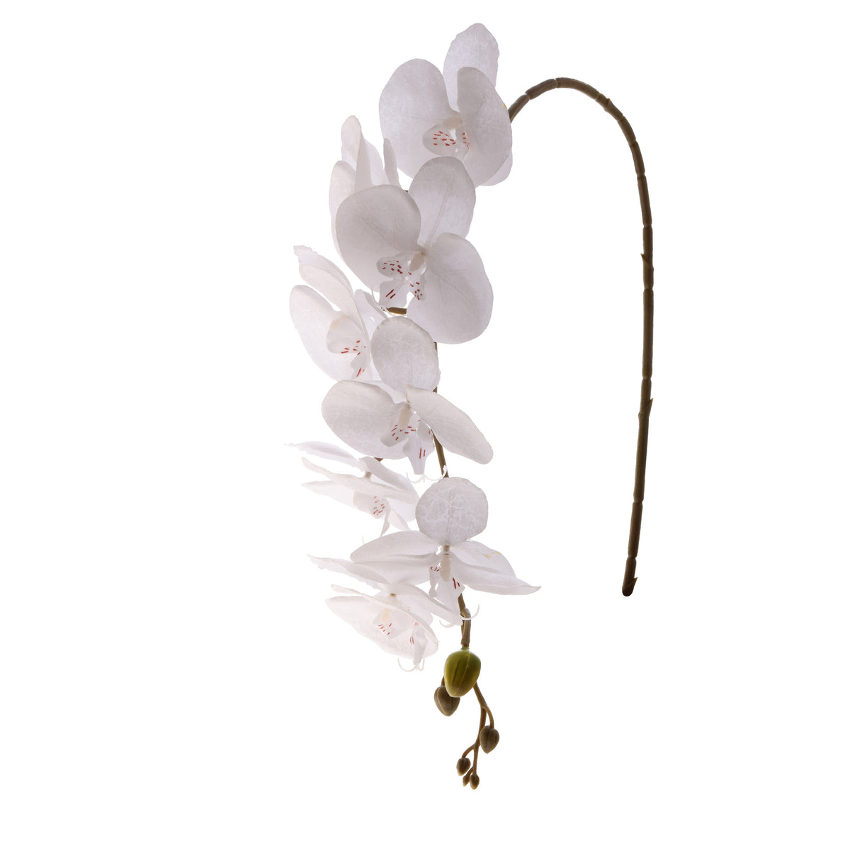 Valkoinen tekoorkidean kukkavarsi, satiini, 92 cm