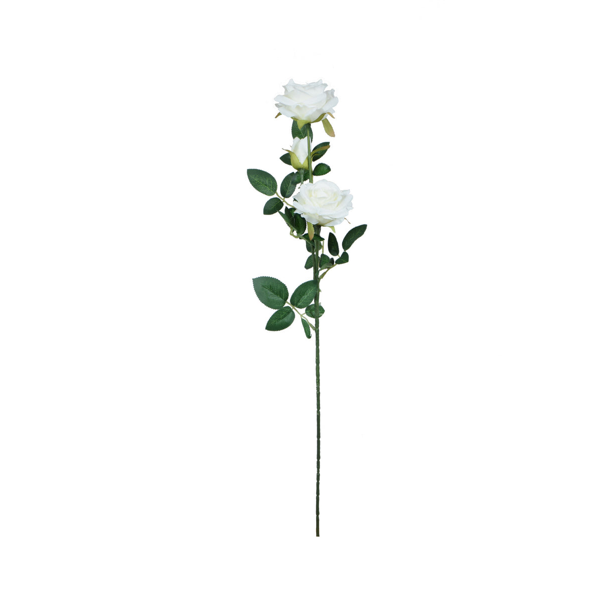 Valkoinen tekoruusun kukkavarsi, 59 cm