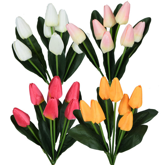Värilajitelma tekotulppaanin kimppu, 44 cm