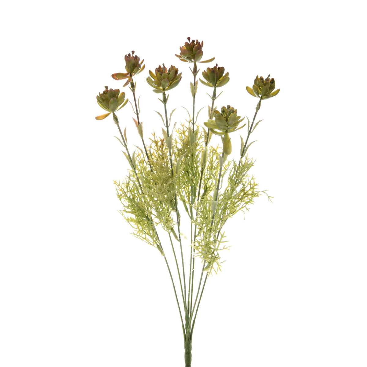 Vihreä/punainen mehikasvi – tekokukkakimppu, 46 cm