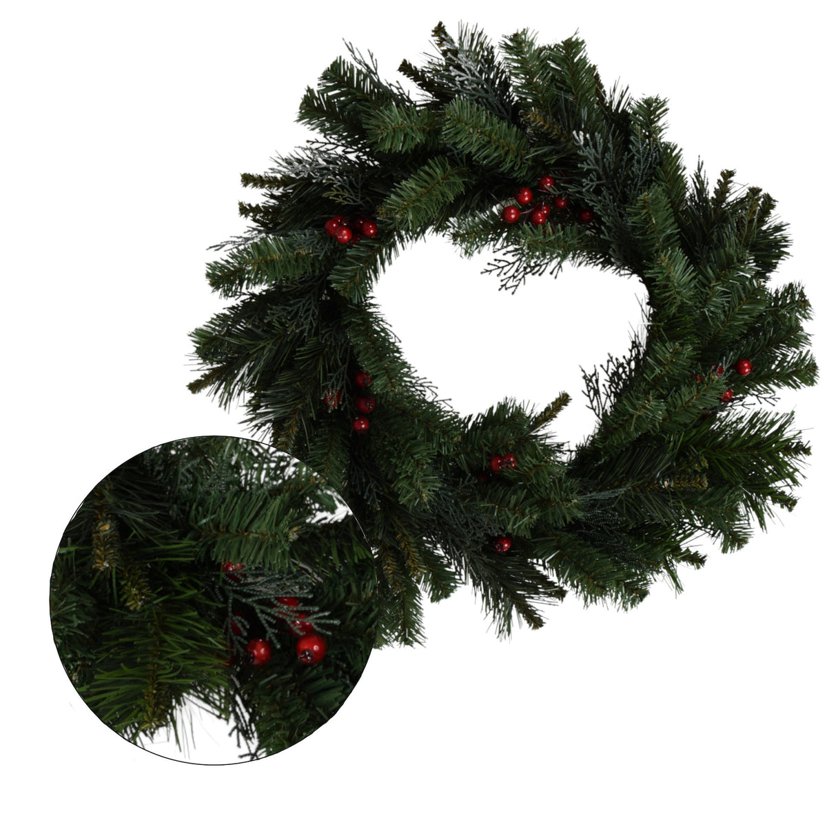 Vihreä ruusu – koristekranssi, 52 cm
