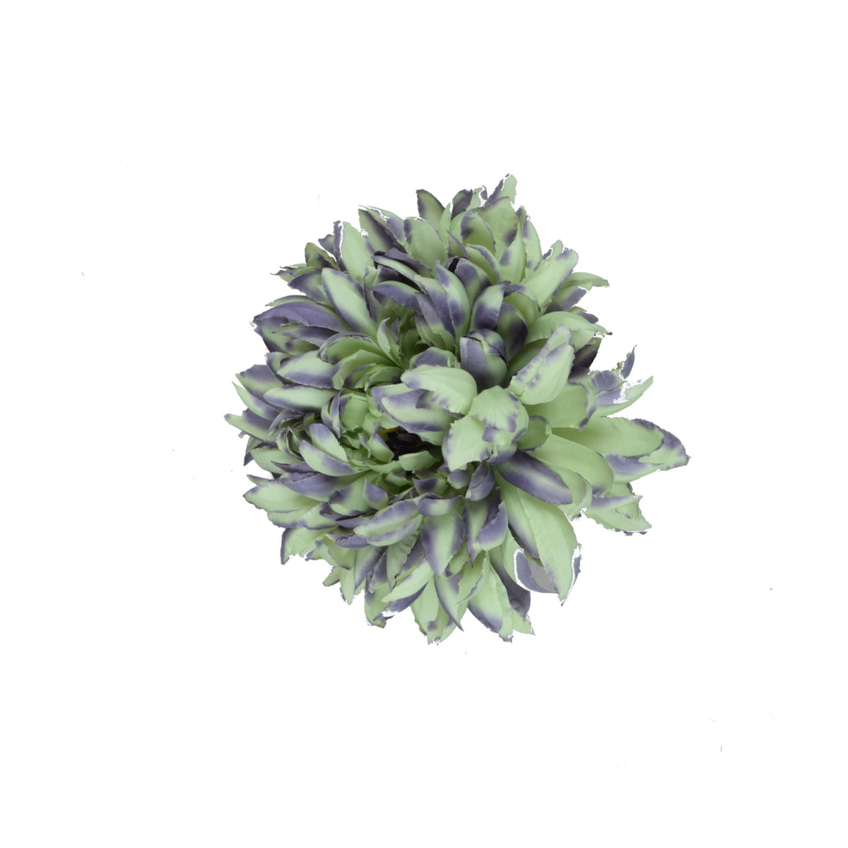 Vihreä/violetti tekokrysanteemin kukkapää, 18 cm