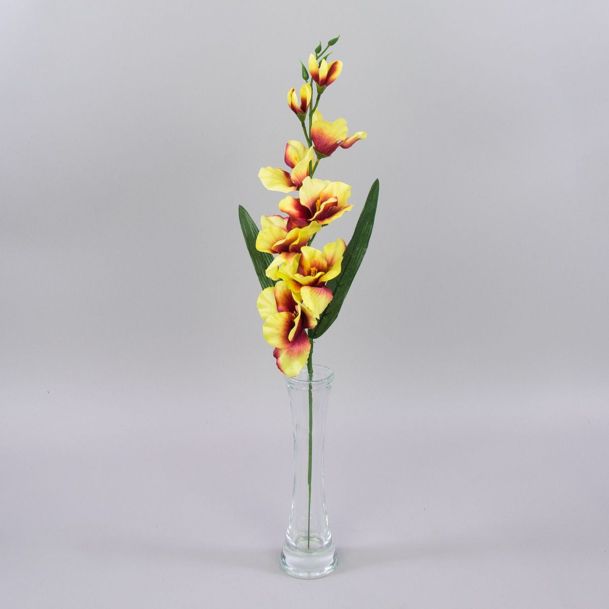 Viininpunainen/vihreä gladiolus – tekokukka, satiini