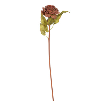 Violetti vihreä tekoruusun kukkavarsi, 45 cm
