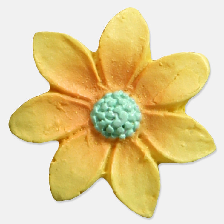 Keltainen kukkatarra 8 kpl Ø2.8 cm - Tekokukat